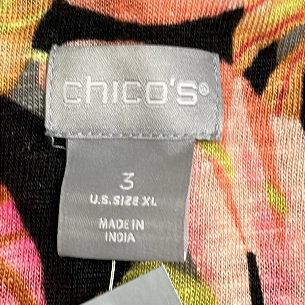 Chico's knit top oasis linen split neck pink shell long sleeve top NWT - Picture 3 of 13